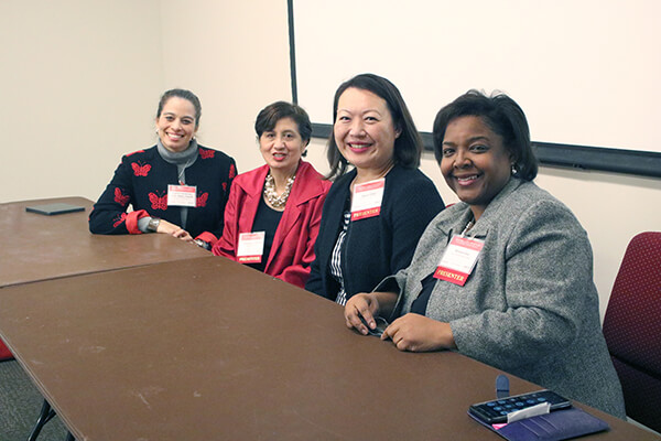 Former HEALTH Research Institute mentee Dr. Daphne Hernandez (far left) and representatives from local health coalitions participating on the panel discussion 'Collaborative work across communities and how to create the most meaningful impact through coalitions.'
